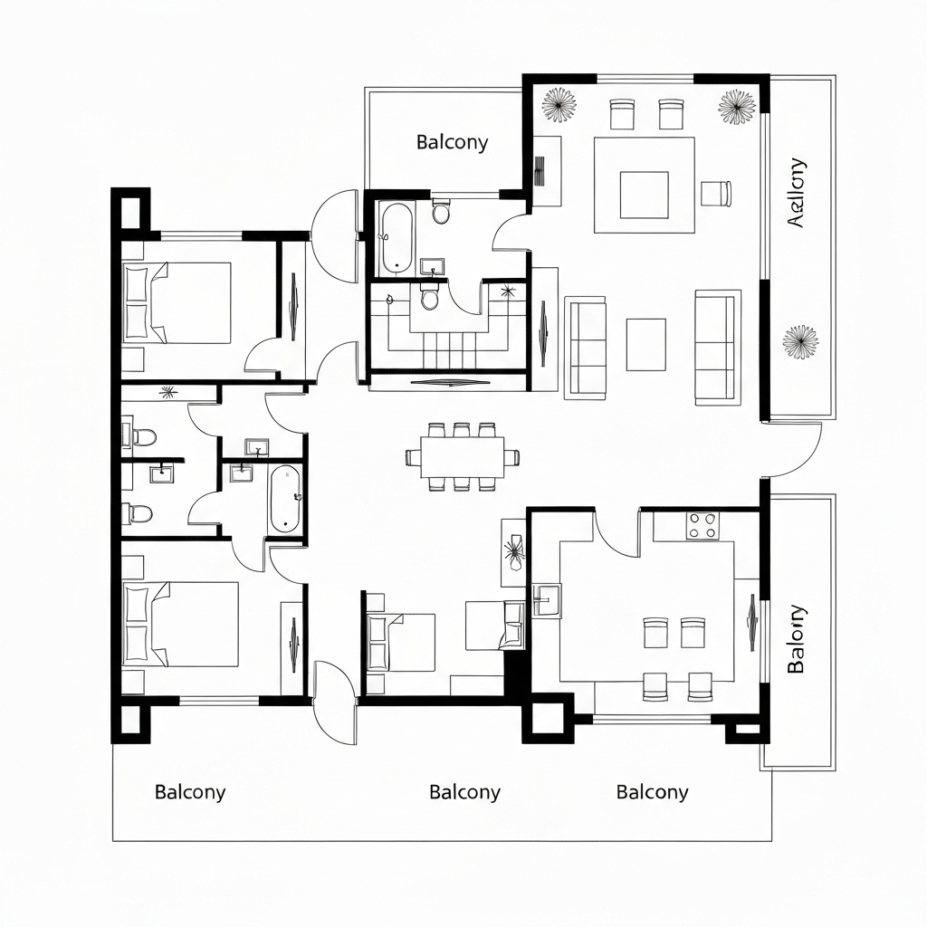 3.5 BHK floor plan